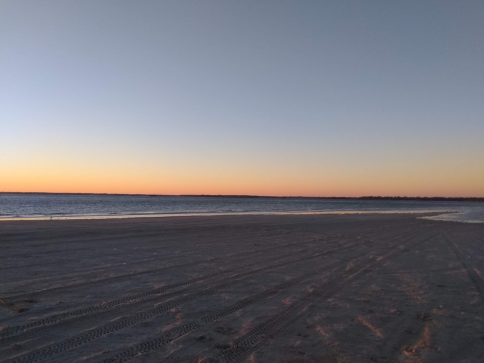 Quiet beach at dusk